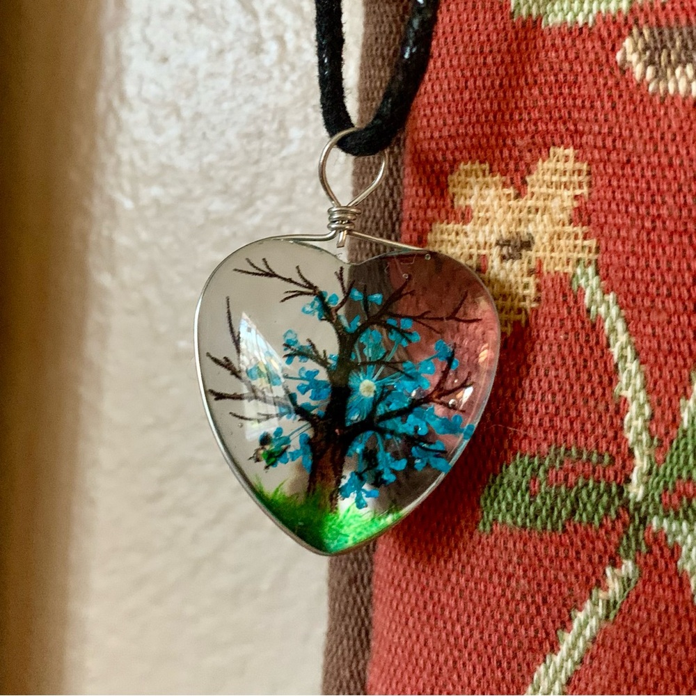 Heart-Shaped Tree Flower Necklace
